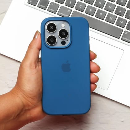 Soft Silicone Back Cover for iPhone  Shockproof, Slim & Matte Finish Case Navy Blue  iPhone 16  PRO MAX
