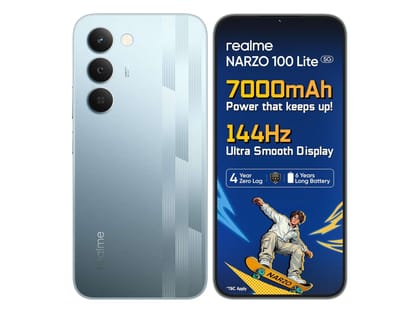 Realme Narzo 100 Lite 5G Smartphone, 4GB RAM, 128GB Storage - Frost Silver