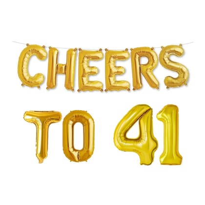 Balloonistics Cheers to Forty One Foil Balloon Combo Number 41 Foil Balloon for Birthday and Anniversary