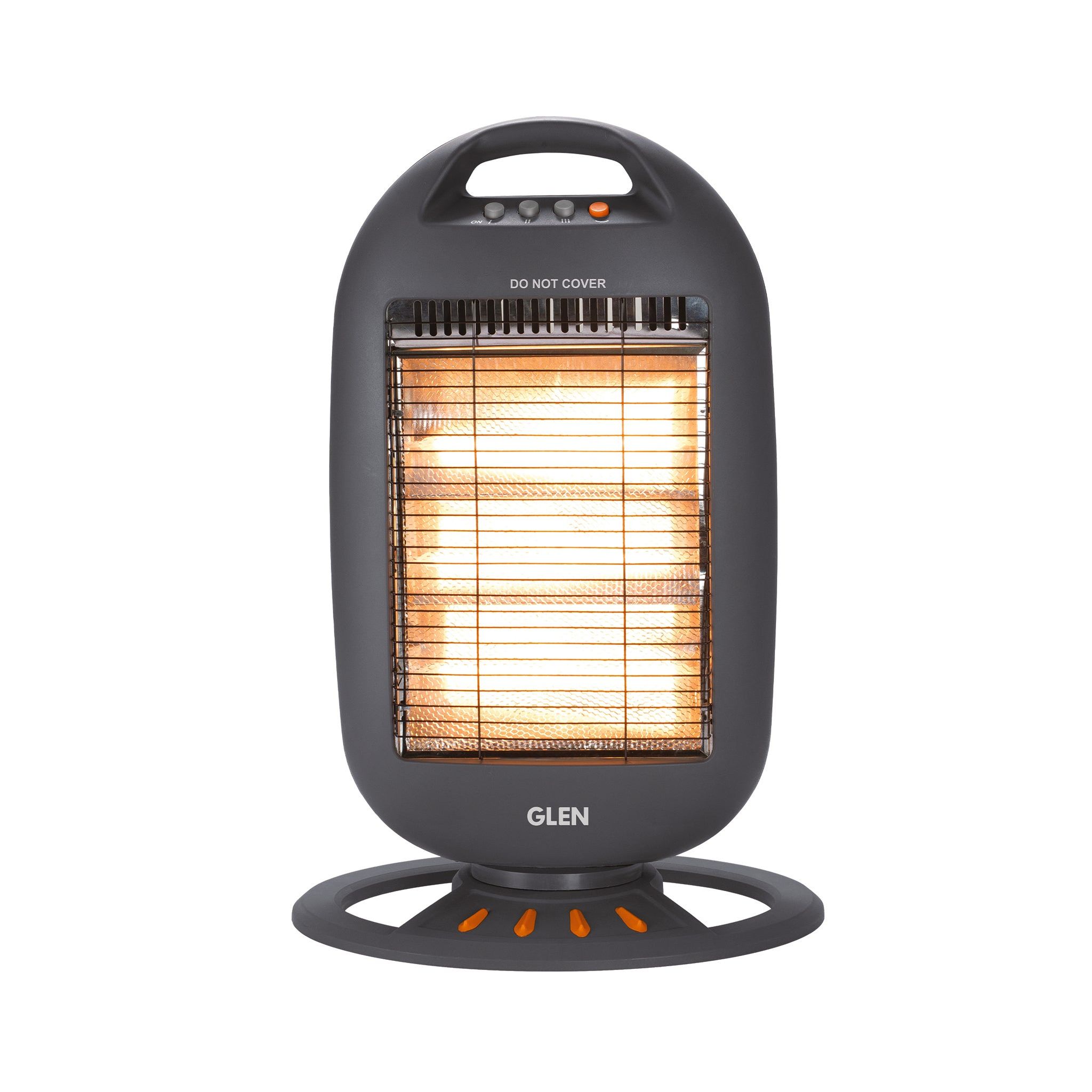 Electric Halogen Room Heater with 3 Heat Settings Grey/Black- HA7017