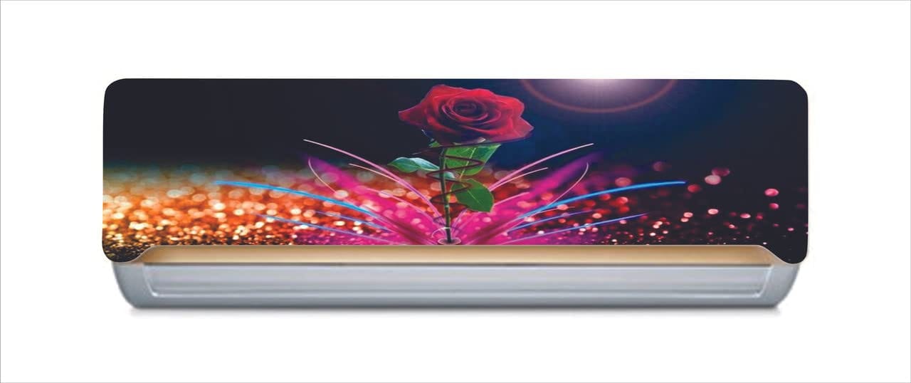 DreamKraft Decorative Rose Multicolour Split AC Sticker (Multicolor PVC Vinyl, 30cm X 91cm)