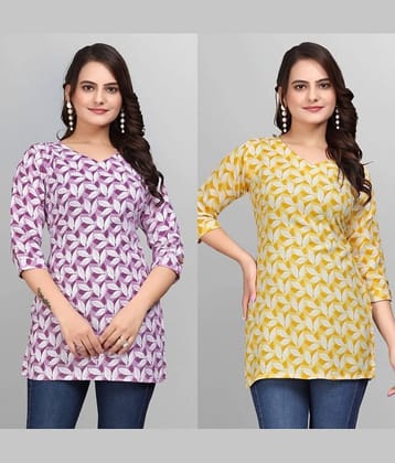 Cotton Blend Short Kurti For Women (Pack of 2)