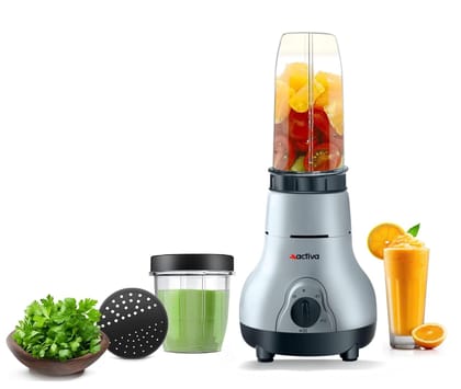 ACTIVA Easy Mix Nutri Mixer Grinder 2 Jars 500W 20000 RPM Motor Speed for Smoothies, Chutney & Shakes, Shock Proof ABS Body, Nano Grinding Technology, 2 Years Warranty ACTIVA Easy Mix Nutri Mixer Grinder 2 Jars 500W 20000 RPM Motor Speed for Smoothies, C