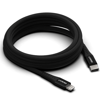 Lapster Rapidzz Type-C to Lightning 1M Cable, 22.5W Fast Charging, 480Mbps Data Sync Cable Compatible with iPhone, iPad, Macbook, iMac, AirPods- zebra