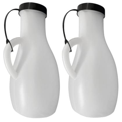 Tan45 Urine Pot for Men Toilet, Urinal Collector For Adults With Lid Pack Of 2 800ml Each