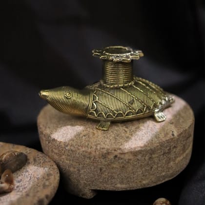 Dhokra Crafted Tortoise Candle Stand Dhokra Crafted Tortoise Candle Stand