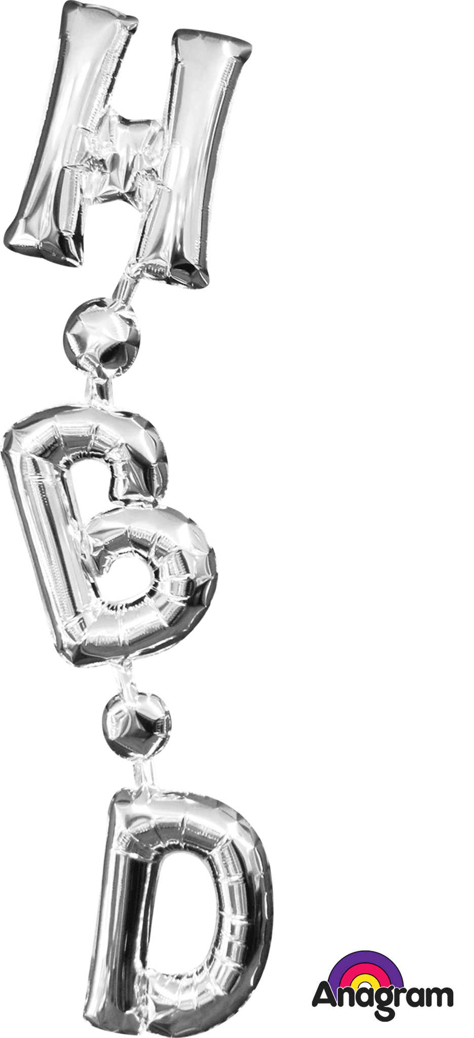 Wanna Party HBD Silver Vertical XL Balloons S55