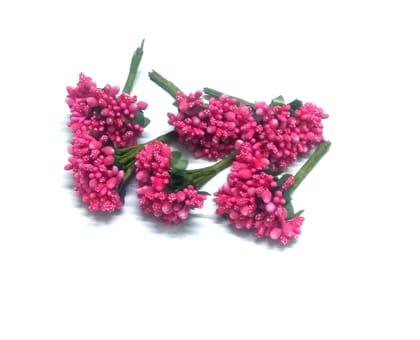 Nawani Artificial Pollen Flowers for Tiara Making and Jewelry Making, (6 Bunch of 12 Pollen Each)