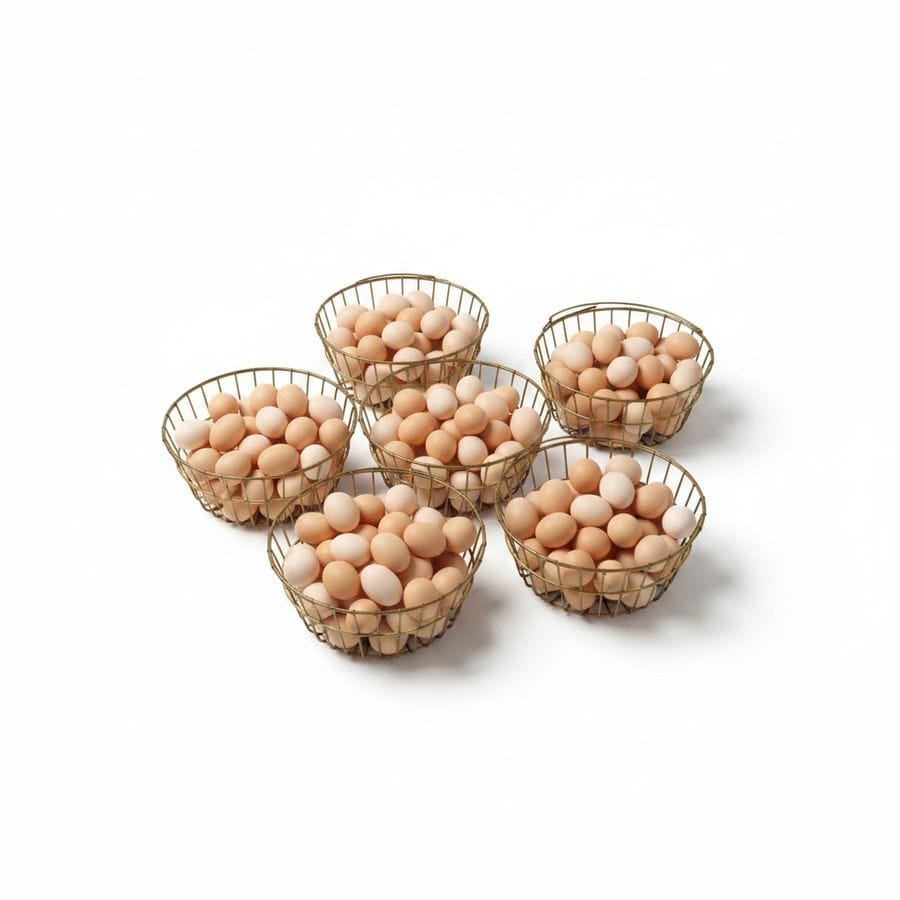 Fresh Farm Eggs in Wire Baskets - 10 kg - 20 fresh eggs