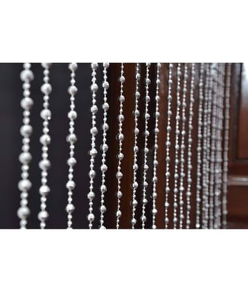 YUTIRITI 9Ft Fancy Sparkling Door Window String Beads Rod Hanging Curtain- 9ft, Silver