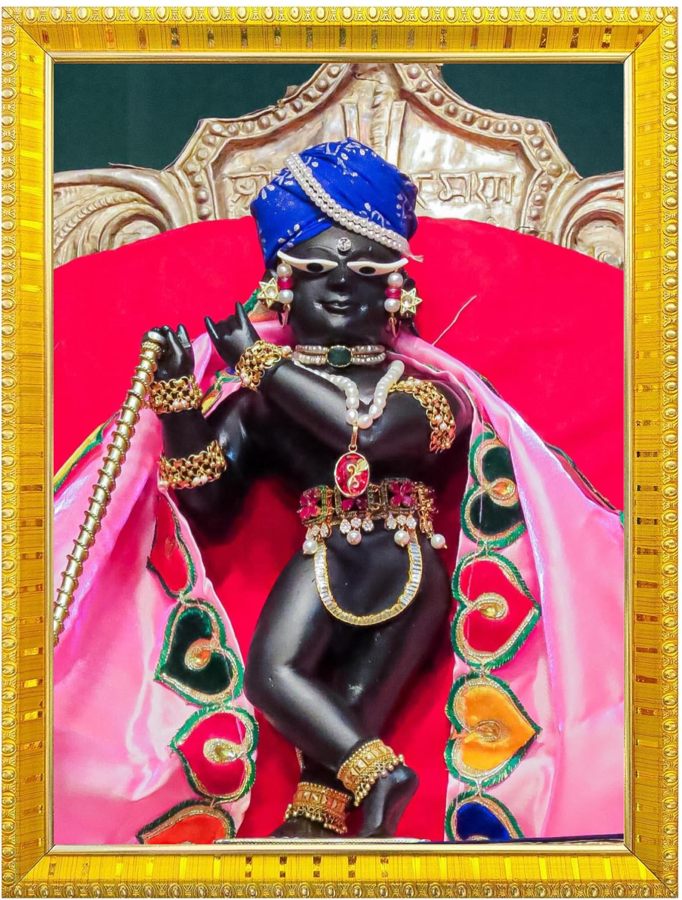 NOKKES Radha Raman Vrindavan Radha Raman Thakur Ji Photo Frames Religious Photo frame 5X7 Inch Photo Frame_QWW1