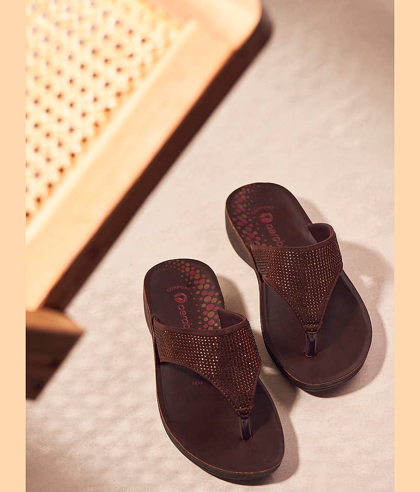 Puntoblu Brown Women's Thong Flip Flop