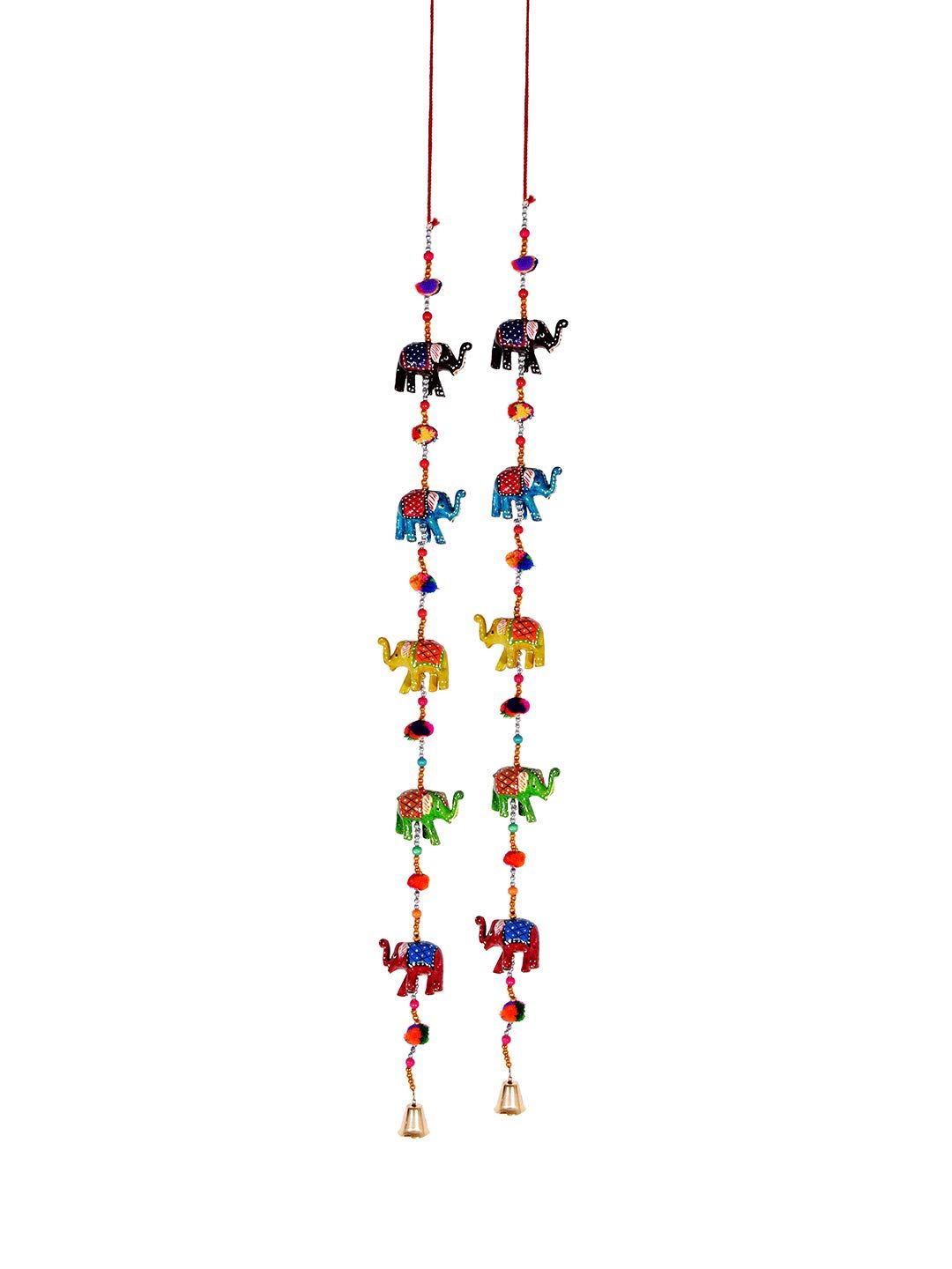 DreamKraft Paper Mache Elephant Door Hangings(96 cm, Multicolour)
