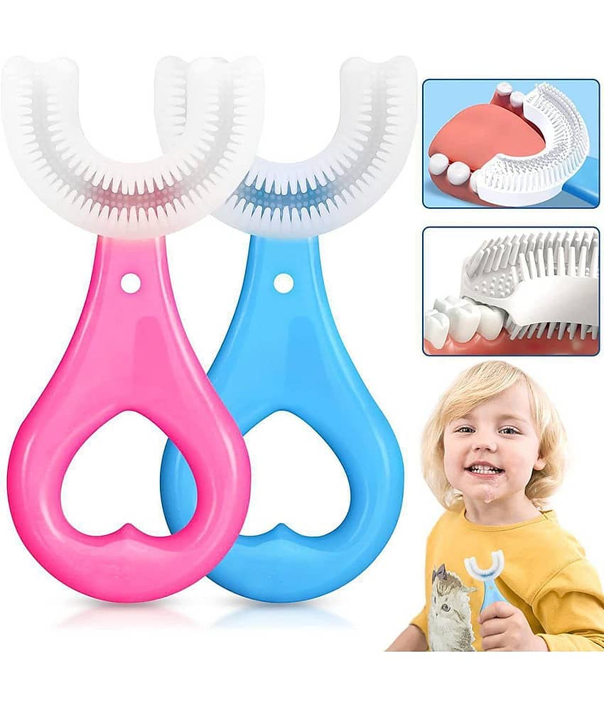 DHSMART Multi-Colour Silicone Baby Toothbrush ( 2 pcs )