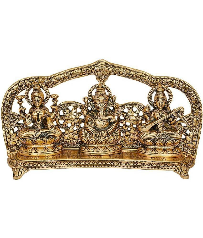 Collectible India Laxmi Ganesh Decorative Brass Idol Show Piece- Pack of 1