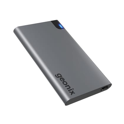 Geonix PowerShell AL1 1TB Portable External Hard Drive 2.5-Inch SATA USB 3.1, Upto 5Gbps with UASP Support, LED Indicator, Shockproof Protection, Aluminium Case with 3 Year Warranty (Gray)