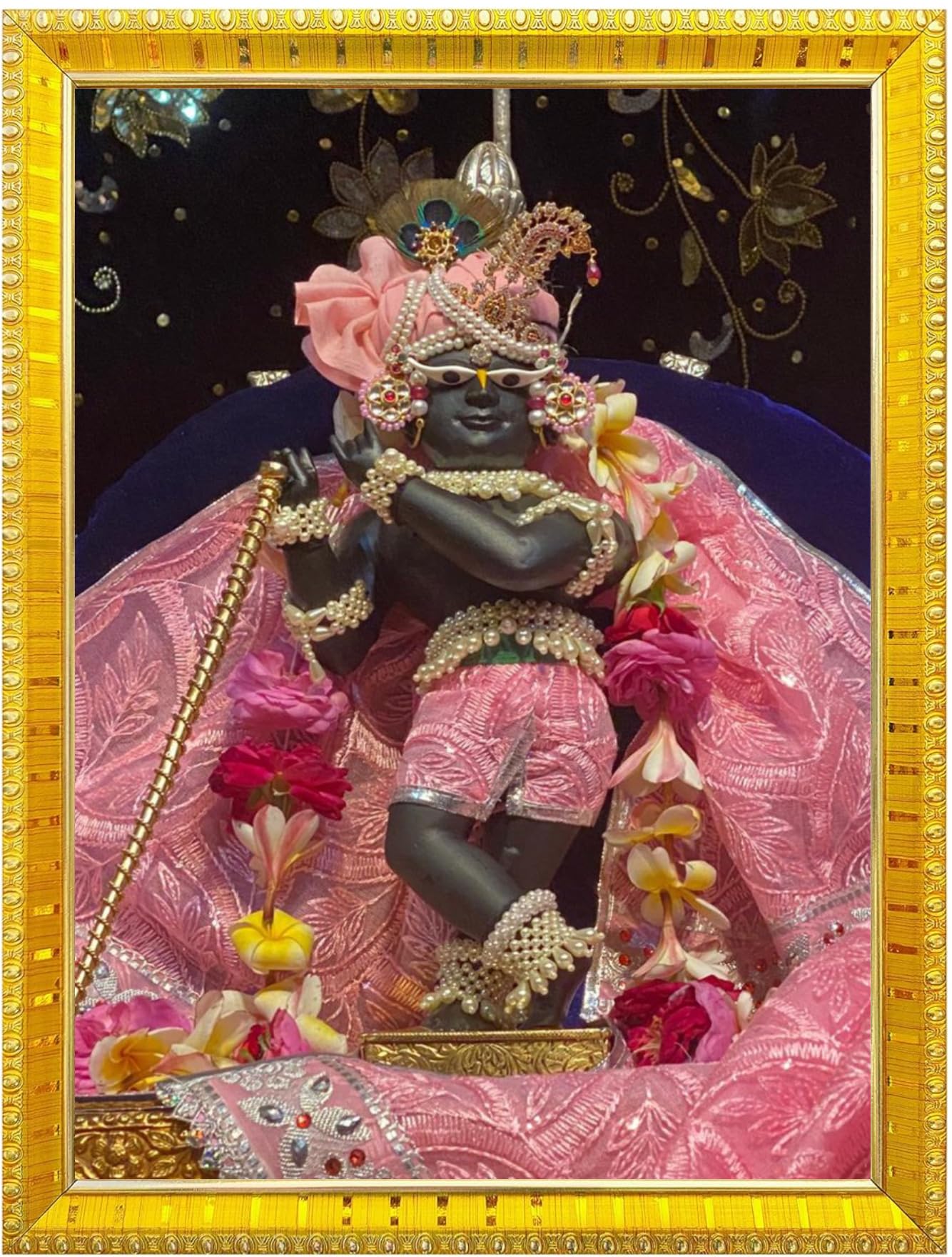 NOKKES Radha Raman Vrindavan Radha Raman Thakur Ji Photo Frames Religious Photo frame 5X7 Inch Photo Frame_QWW51