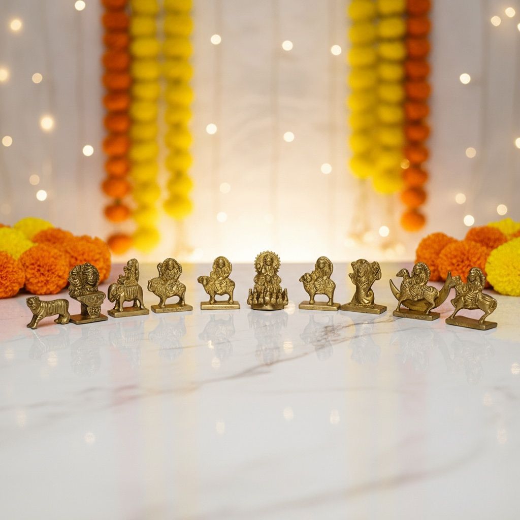Handcrafted Brass Navagraha Statue | Spiritual Home & Office Decor, Height : 3 Inch (BSMAS958 A)