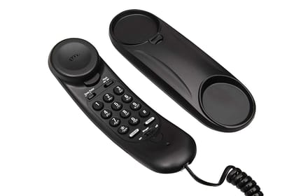 Beetel B26 Slim Corded Landline Phone,Ringer Volume Control,Wall/Desk Mountable,Ringer On/Off Switch,Clear Call Quality,Compact Design,Tone Pulse/Flash/Redial Function (Made in India) (Black)(B26)