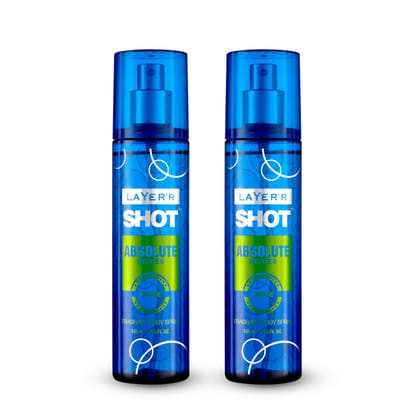 Layer'r Shot Absolute Series Craze Body Spray For Men - 2 x135ml Each | Pure Long Lasting Premium Fragrance With Spicy & Woody Scent | Perfect Deodorant For Every Occasion | Ideal Perfume For Men