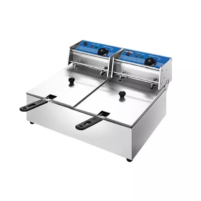 6 Plus 6 Ltr Two Tank Electric Fryer With Thermostat KEF 82A