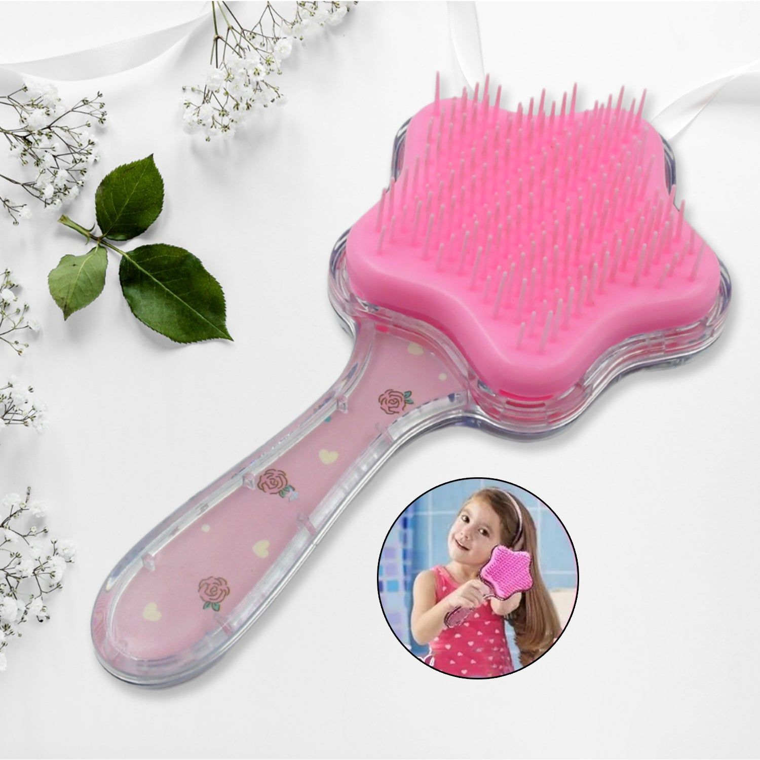 Cartoon Hair Brush Massage Shower Comb Blur Wet Salon Hair Brushes Hair Styling Tools, Glitter Comb, Soft & Smooth Brush, Mermaid Brush For Kids Return Gifts For Kids (1 Pc ), Hair accessories
