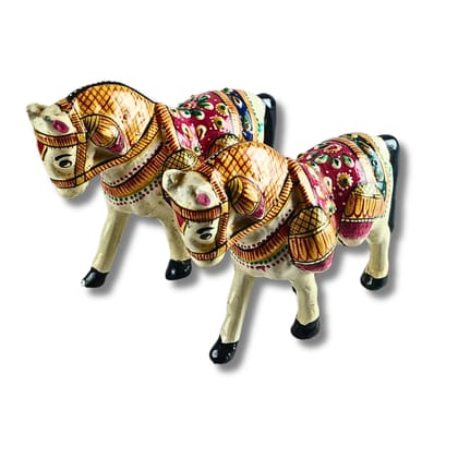 Saadhya Decors Handcrafted Decorative Horse Pair Showpiece – 10 cm
