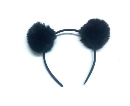 Nawani Pom Pom Fur Plastic Hairband Headband for Girls and Woman
