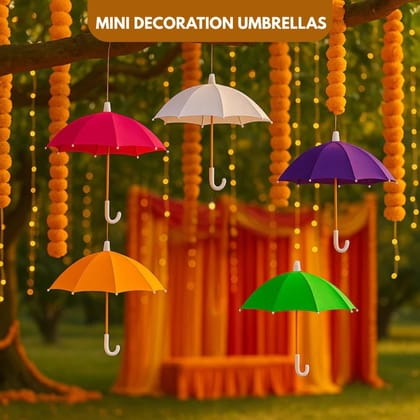 5 Pack Colorful Cute Mini Umbrellas for Mehandi,Haldi Decoration 5 Pack Colorful Cute Mini Umbrellas for Mehandi,Haldi Decoration
