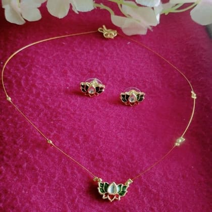 Invisible Lotus Neckles With Earings