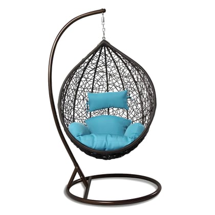 MJA FURNITURE Patio Swing Chair with Stand and Cushions for Balcony and Garden, Jhula for Adults