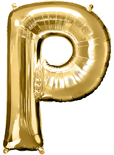 Alphabet P Golden Foil Balloon - Helium Or Air Filled - 40 inches  - 1PC