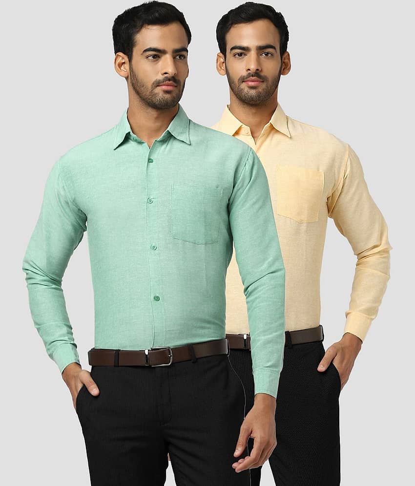 DESHBANDHU DBK 100% Cotton Regular Fit Solids Men's Casual Shirt - Multicolor ( Pack of 2 )