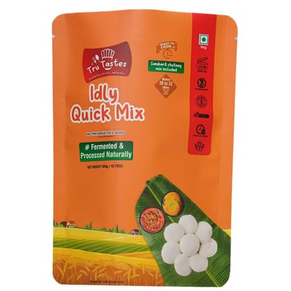 Tru Tastes Idly Quick Mix, Fermented and Processed Naturally, Ready to Cook, Sambar and Chutney Mix Included,Complete Breakfast Kit Tru Tastes Idly Quick Mix, Fermented and Processed Naturally, Ready to Cook, Sambar and Chutney Mix Included,Complete Breakfast Kit