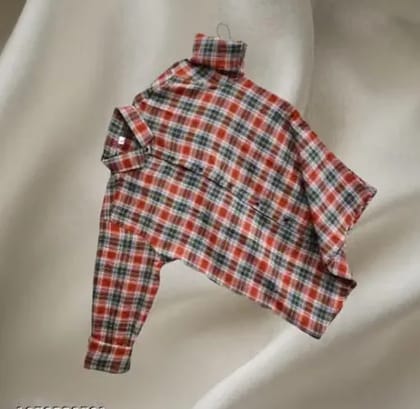 BASHUN MEN'S Orange Cotton Blend Regular Fit Checks Full Sleeves Men's Casual Shirt