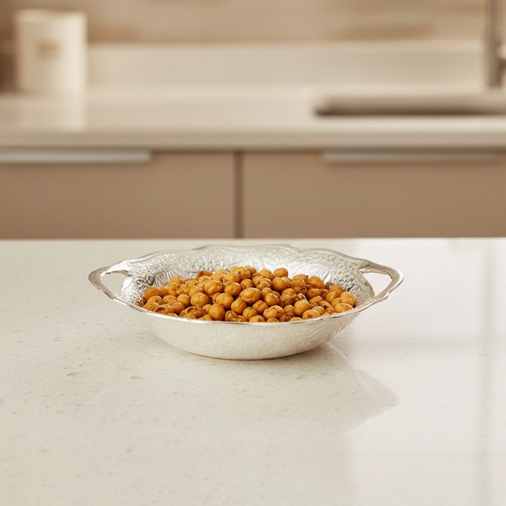 Brass Lion Bowl With Silver Finish (BMAS203)