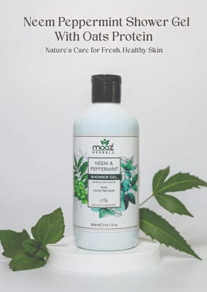 MAAZ Herbal Care Neem and Peppermint Shower Gel 300 ml for Fresh and Healthy Skin