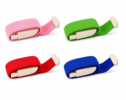 DESCO Surgical Tourniquet Elastic Belt for Blood Collection with Plastic Buckle Pack of 4 (Multicolor)