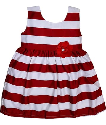 LITTLE PANDA Baby Girls Satin Frocks ( Red )