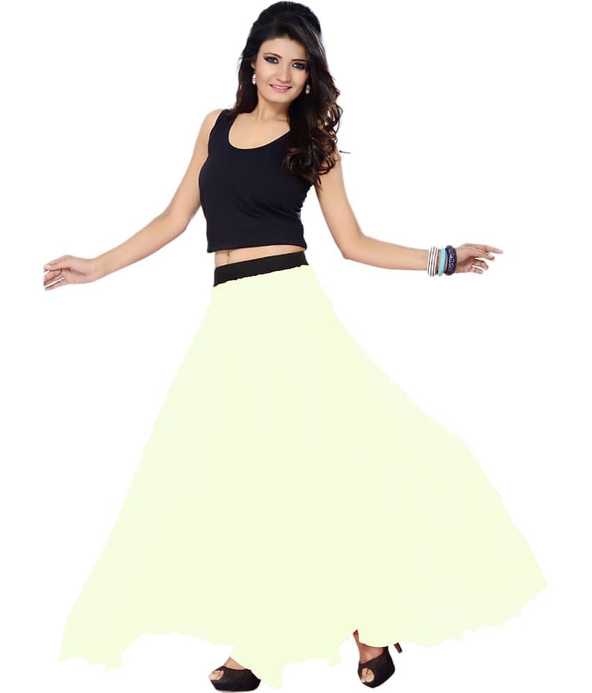 Sttoffa Georgette A-Line Skirt - Off White