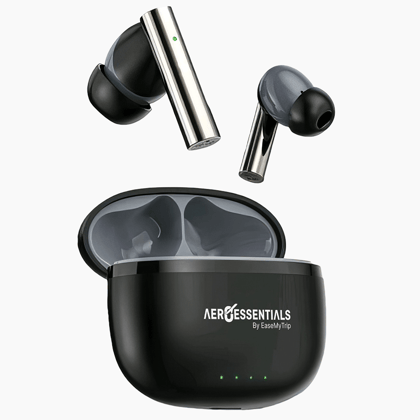 Aeroessentials AeroTune TWS Earbuds, 20 Hours Battery, Type-C Fast Charging, Touch Controls, Black