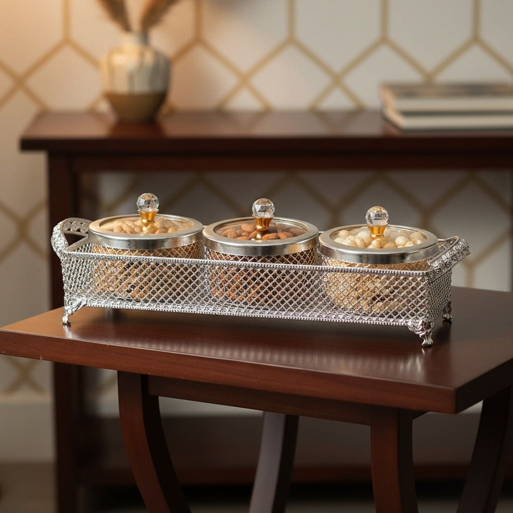 Iron Decorative Two Bowl Set (IMAS158 D)
