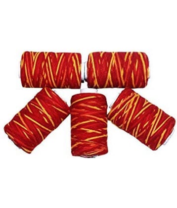 SINQEX  Hindu Religious Mauli Kalawa Pooja Accessories Moli Wrist Thread Band/Moli Rakhi/Raksha Sutra (Red muli Pack of 5)