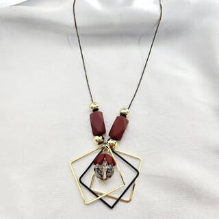 Stylish Long Chain Brown Stone Necklace for WomenGirls