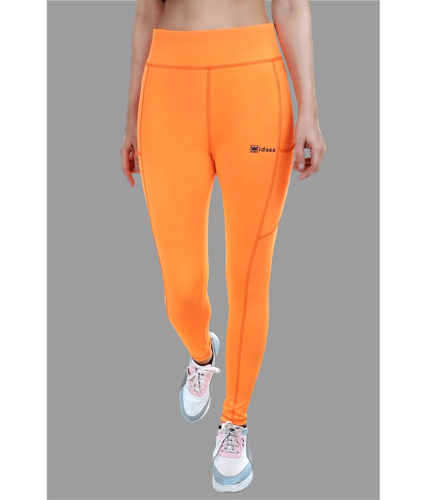 IDASS - Lycra Slim Fit Orange Women's Tights ( Pack of 1 )