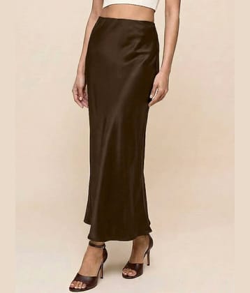 Addyvero Brown Satin Women's A-Line Skirt ( Pack of 1 )
