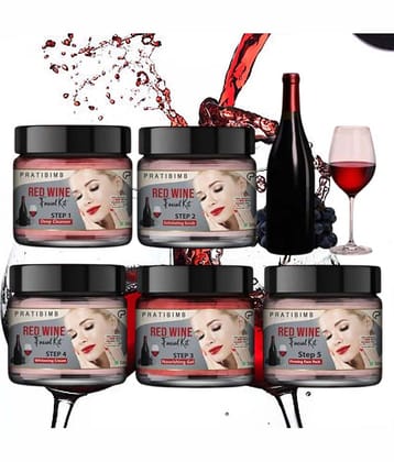 Pratibimb facial kit Less Than 3 Times Use Facial Kit For Combination Skin Wine 250g ( Pack of 5 )