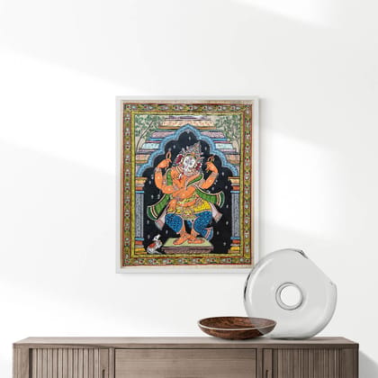 Lord Ganesha Patta Tussar Painting Lord Ganesha Patta Tussar Painting