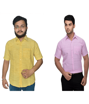 DESHBANDHU DBK Cotton Regular Fit Half Sleeves Men's Formal Shirt - Multi ( Pack of 2 )