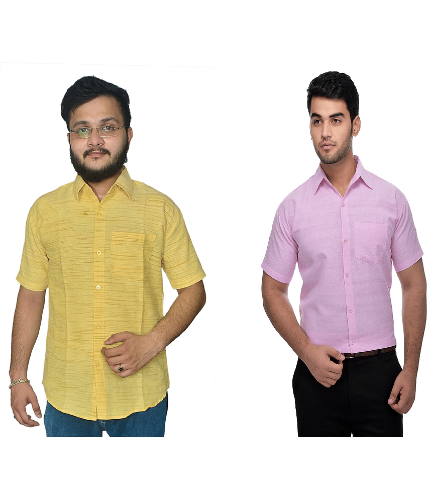 DESHBANDHU DBK Cotton Regular Fit Half Sleeves Men's Formal Shirt - Multi ( Pack of 2 )